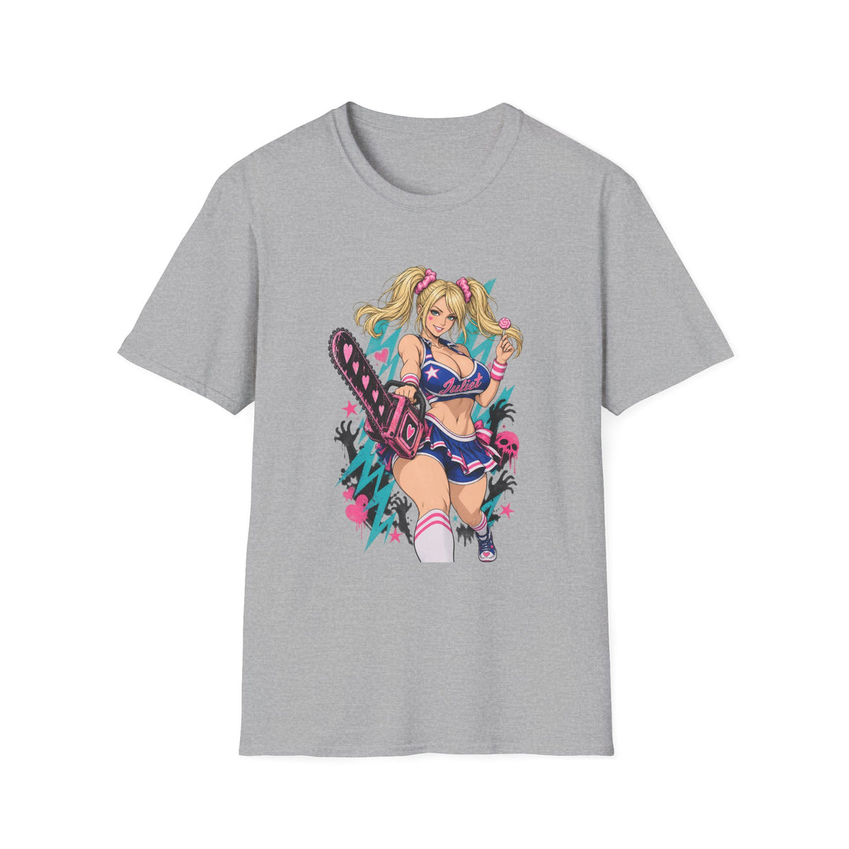 Juliet Starling | Lollipop Chainsaw | Anime Pin Up Girl with Chainsaw T-Shirt
