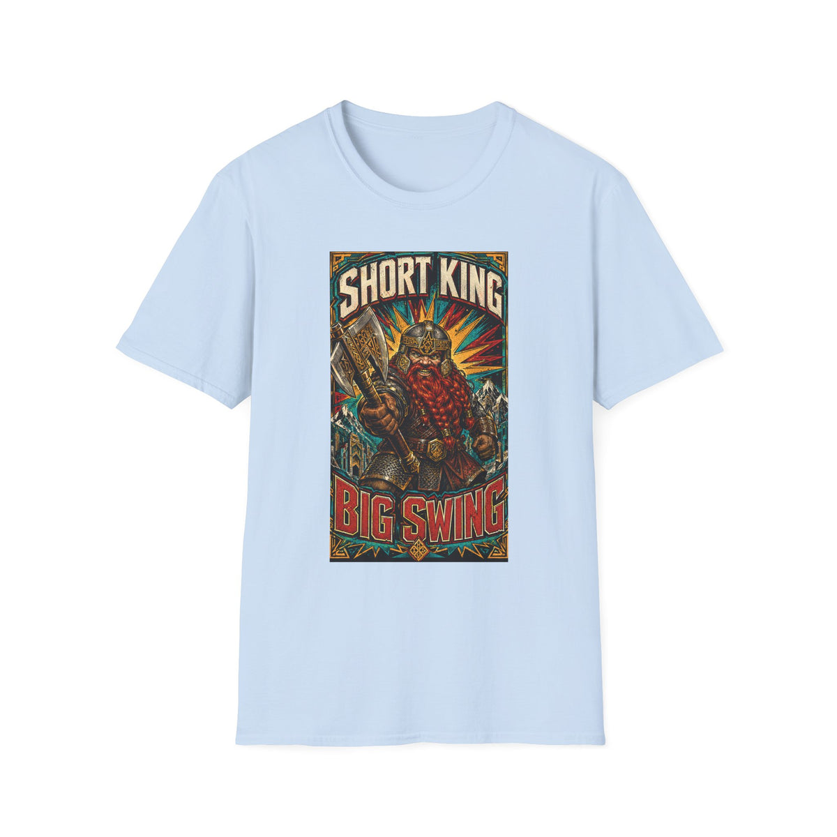 Short King Vintage Dwarf Graphic T-Shirt - Retro Fantasy Beard Warrior Tee