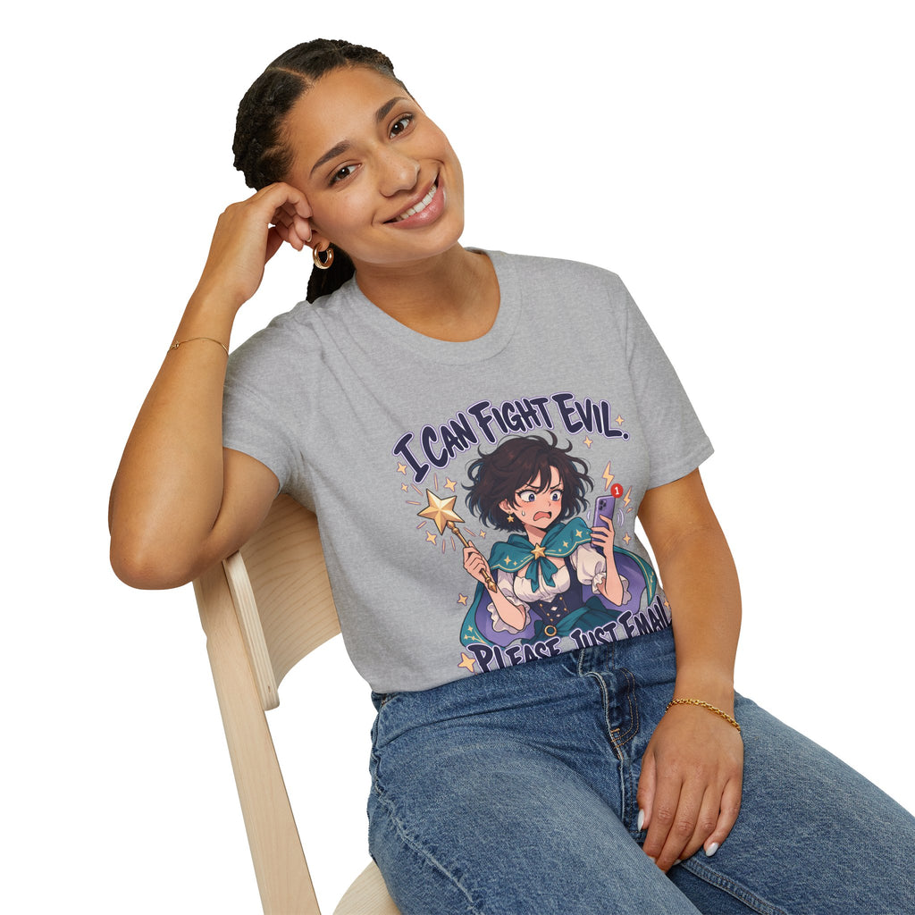 Working Witch | I Can Fight Evil, Please Just Email | Cute Anime T Shirt