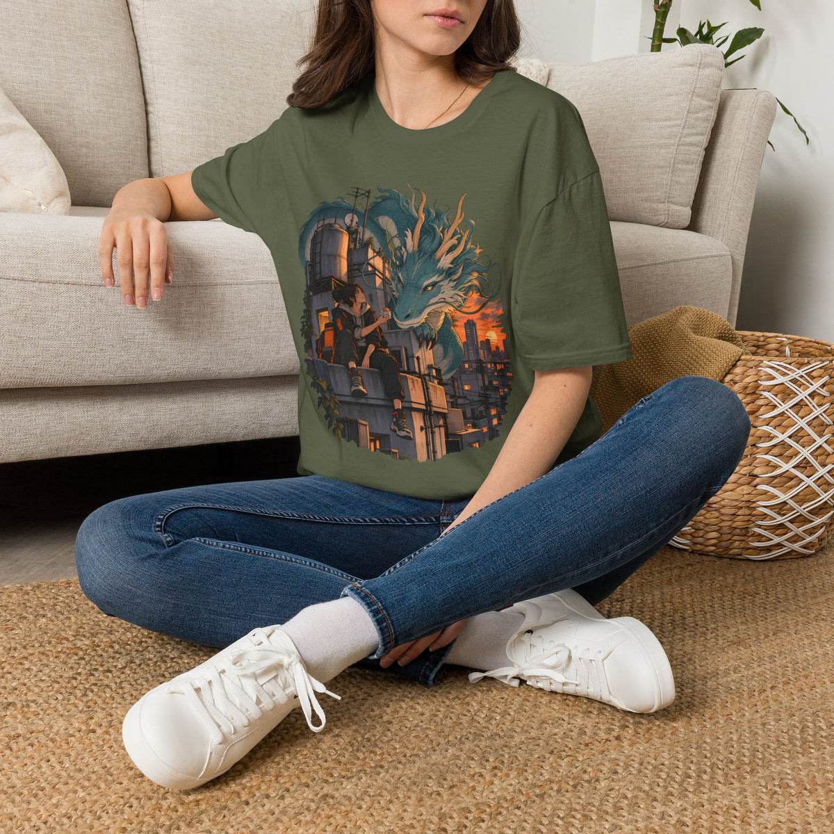 Serpent Cityscape | Urban Japanese Dragon T-Shirt