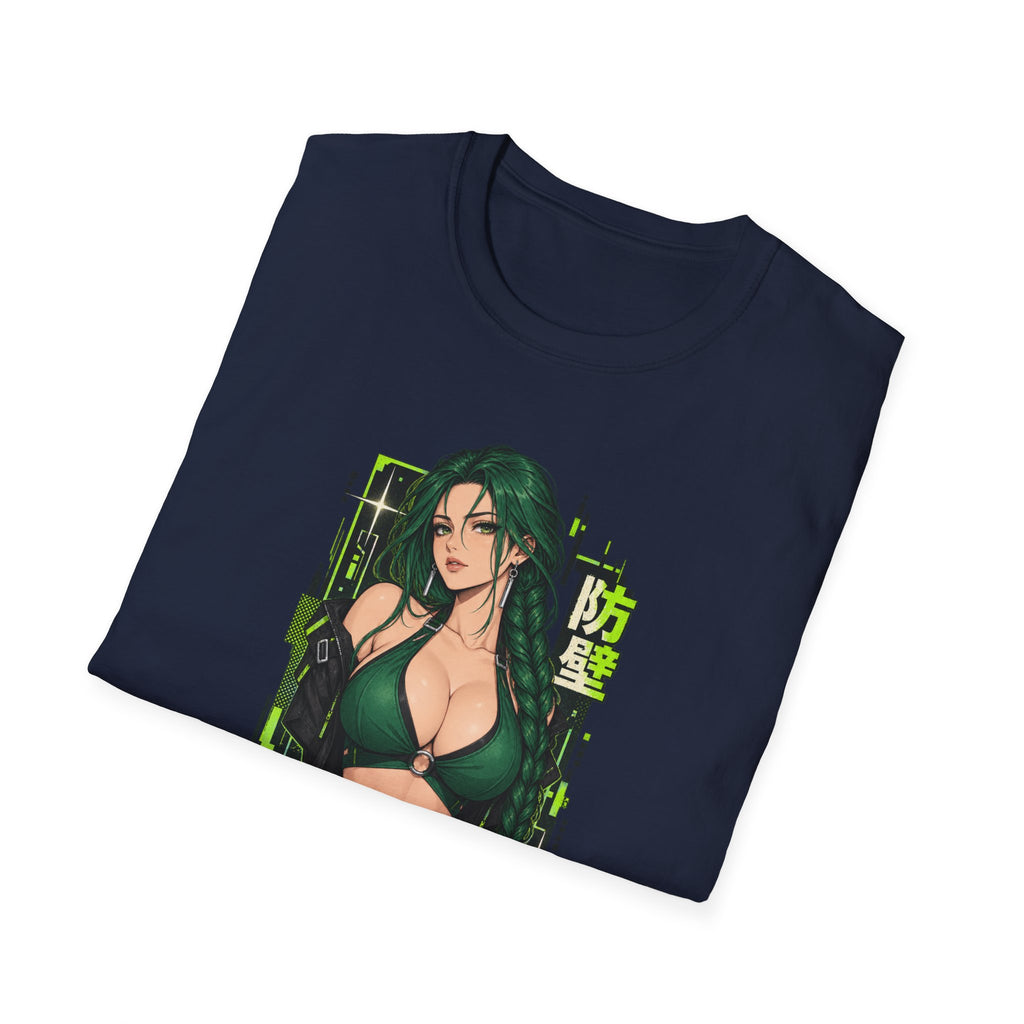 Jade | Anime Green-Haired Sexy Pin Up Girl Warrior Graphic Shirt