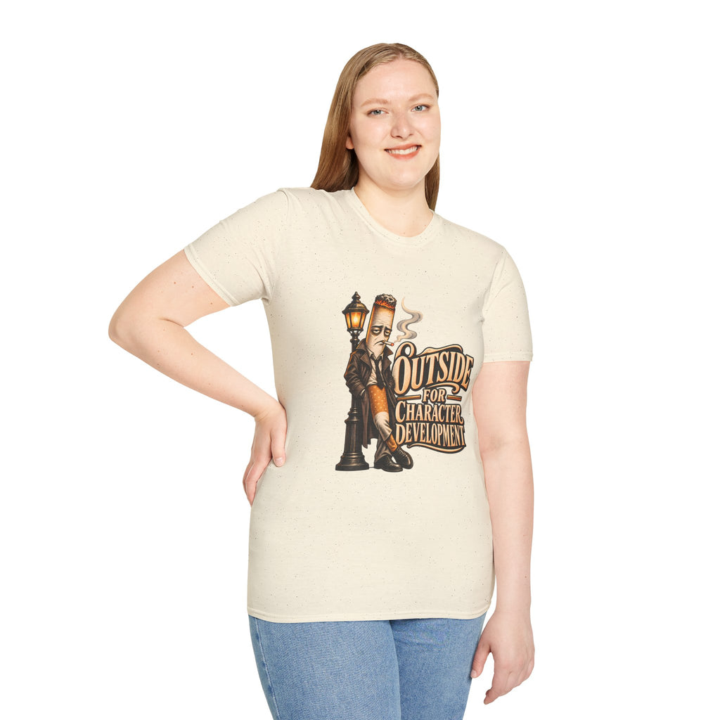 Outside for Character Development | Humorous Vintage Cigarette Graphic