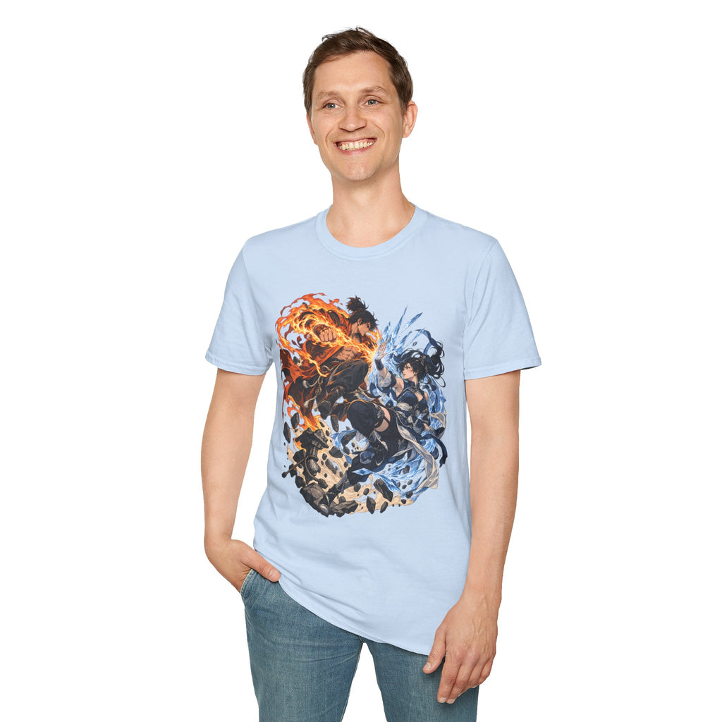 Elemental Battle | Fire vs Ice | Ninja Japanese Fantasy T-Shirt