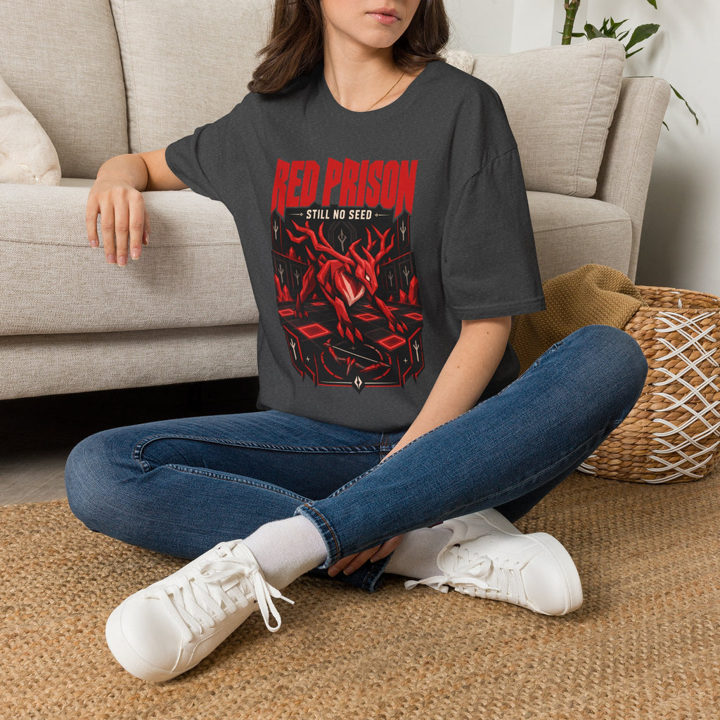 Red Prison OSRS Runescape Inspired T-Shirt - 'Still No Seed' Graphic Tee