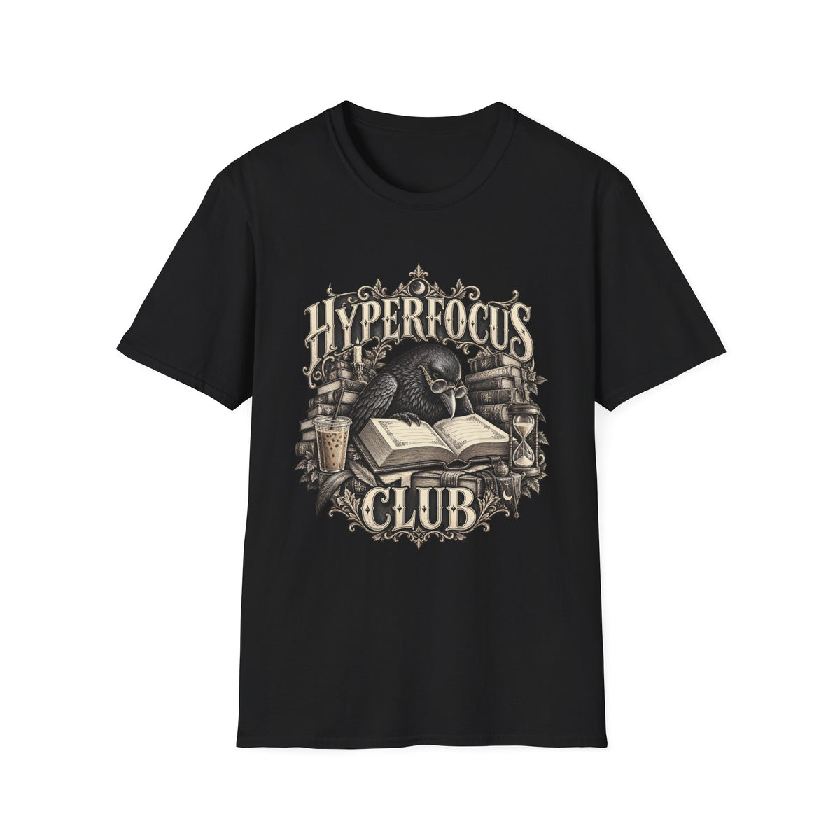 Hyperfocus Club | Gothic Skull & Book Study Shirt