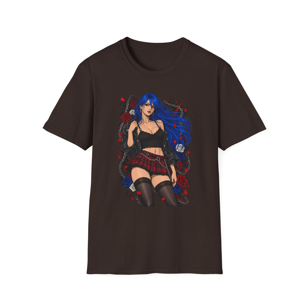 Blue Haired Rock Chick | Japanese Anime Style Pin-up Girl