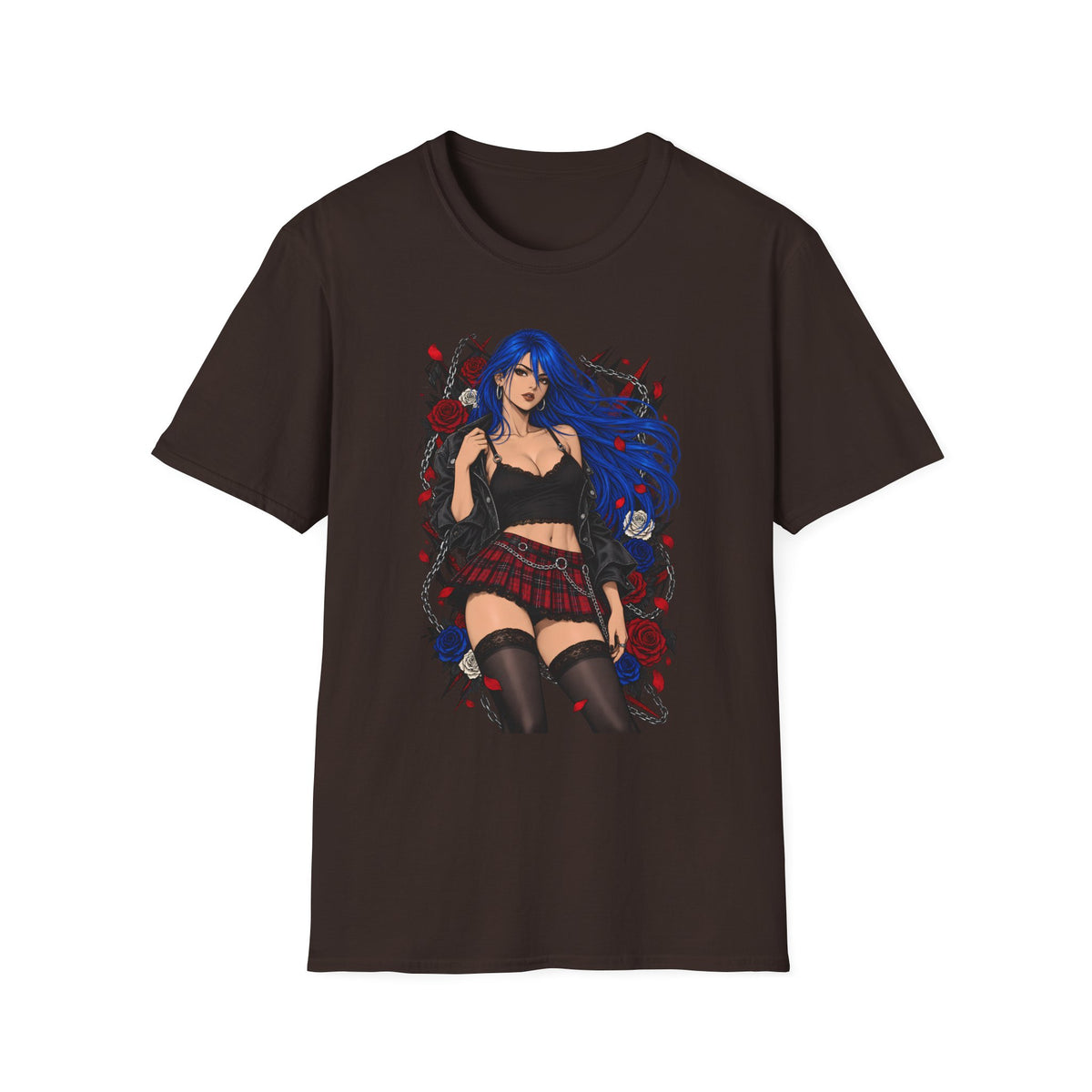 Blue Haired Rock Chick | Japanese Anime Style Pin-up Girl