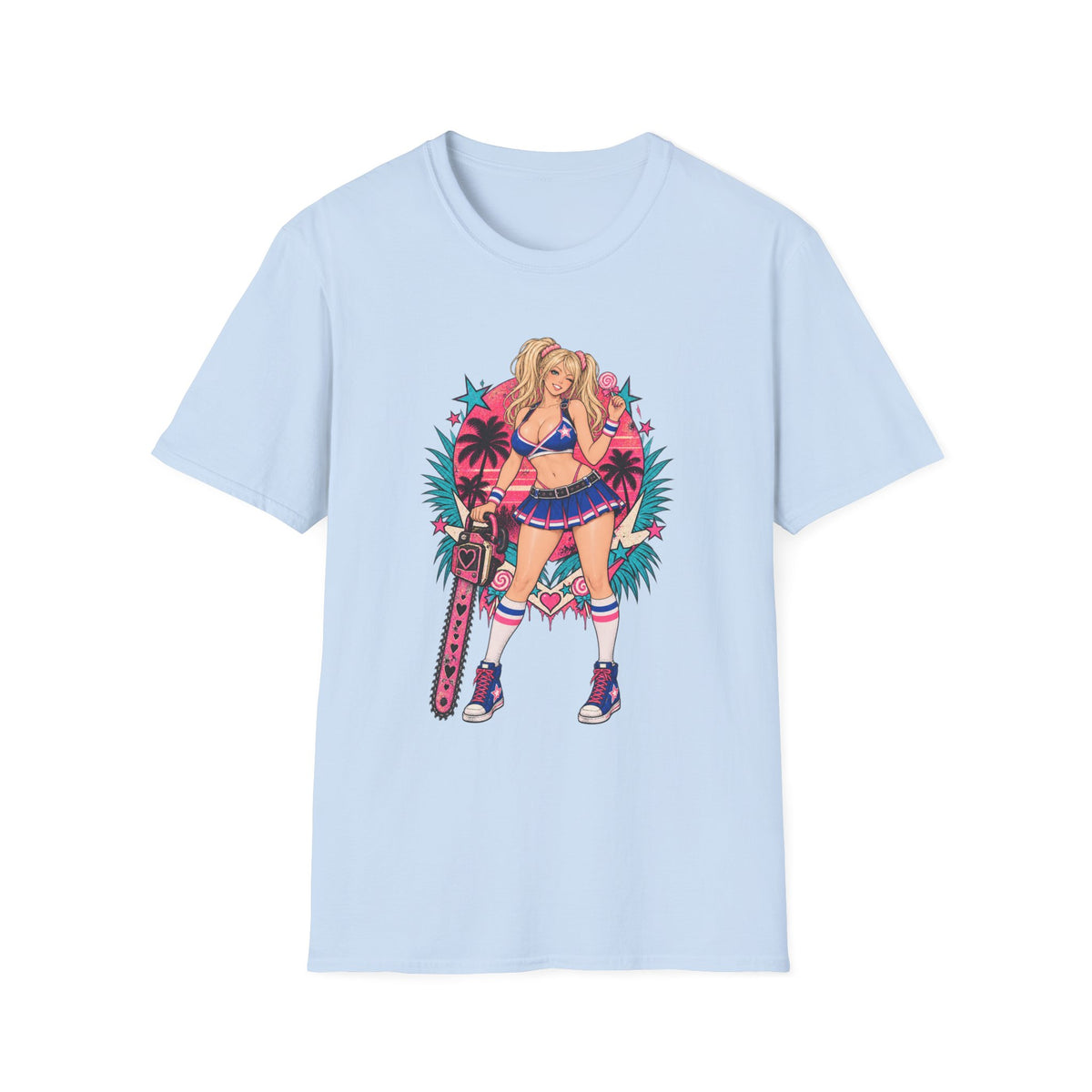 Juliet Starling | Sexy Pinup Beach Babe | Lollipop Chainsaw | Zombie Game T-Shirt