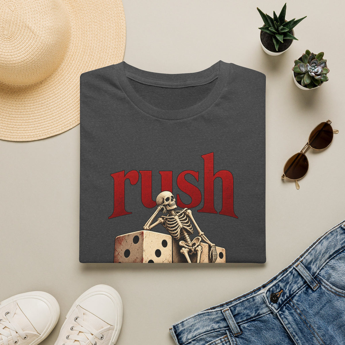 Rush | Roll the Bones | Dice Skeleton Prog Band T-Shirt