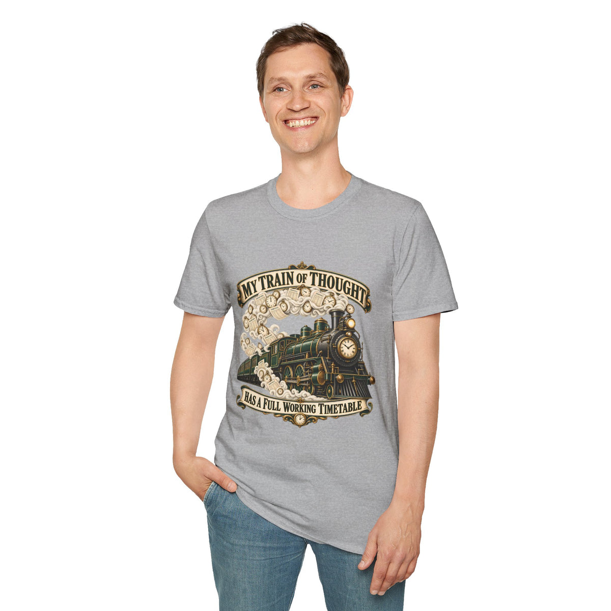 Train of Thought Vintage Steam Engine T-Shirt | My Train of Thought Has a Full Working Timetable