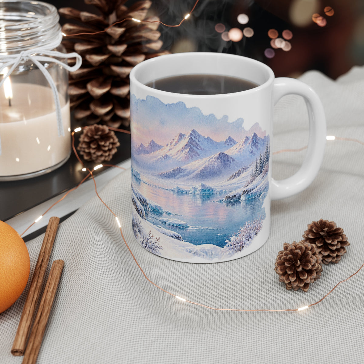 Polar Bear Mug | Arctic Winter Watercolour | Wildlife Lover Gift