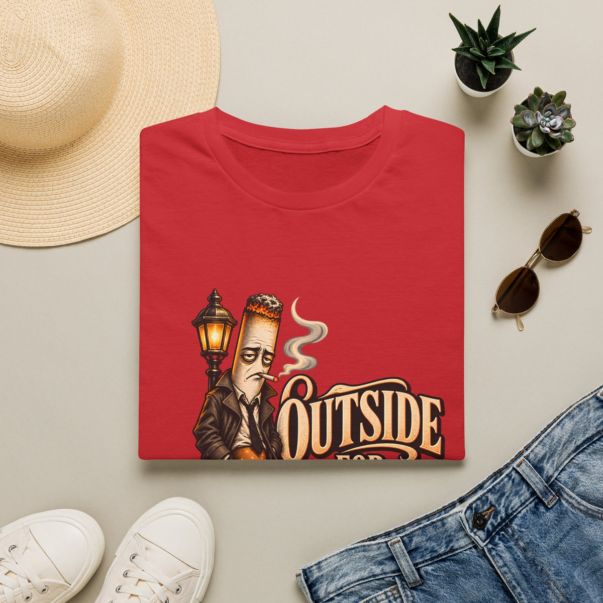 Outside for Character Development | Humorous Vintage Cigarette Graphic