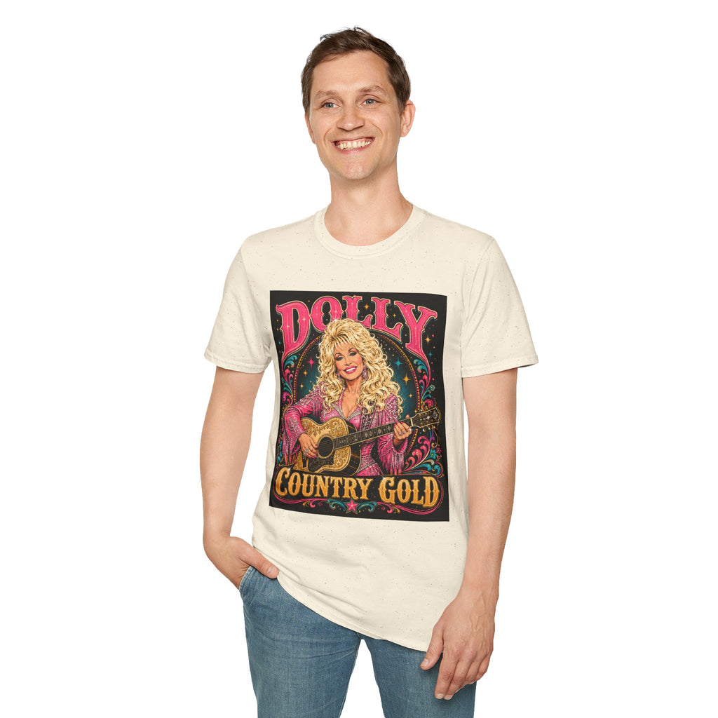 Country Music Graphic T-Shirt — "DOLLY" Retro Guitar Design