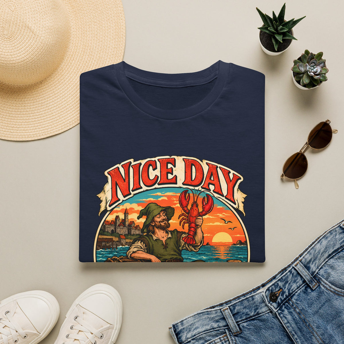 "Nice Day for Fishing Lobbies" - Runescape / OSRS Inspired Fishing T-Shirt