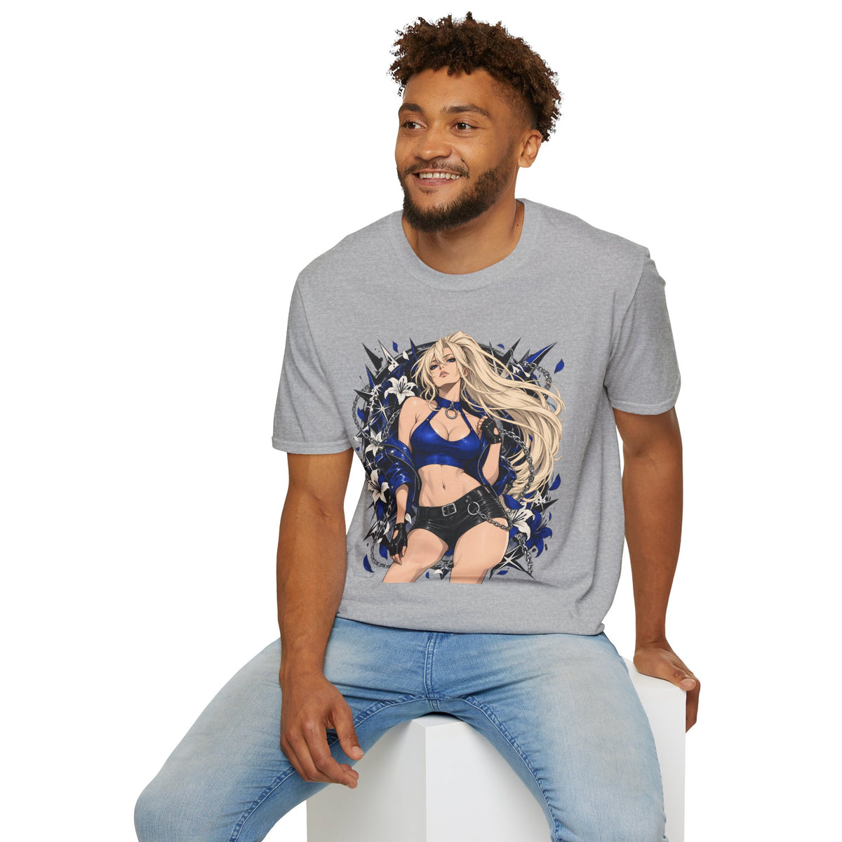 Electric Girl | Japanese Anime | Blonde Bombshell Pin Up Graphic Shirt
