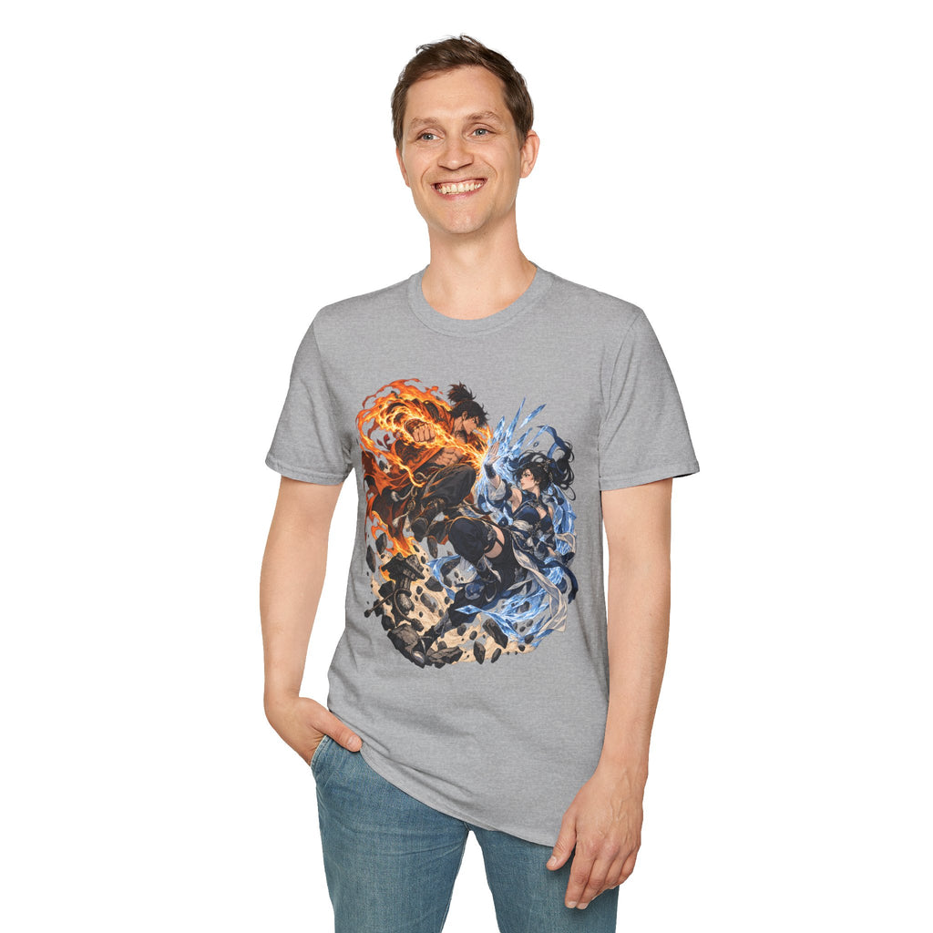 Elemental Battle | Fire vs Ice | Ninja Japanese Fantasy T-Shirt