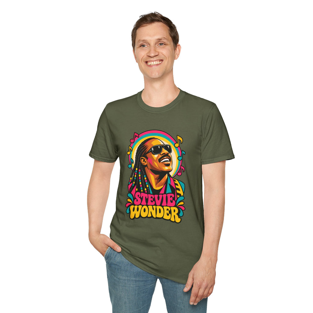 Stevie Wonder Life in Colour Music Legend Portrait T-Shirt