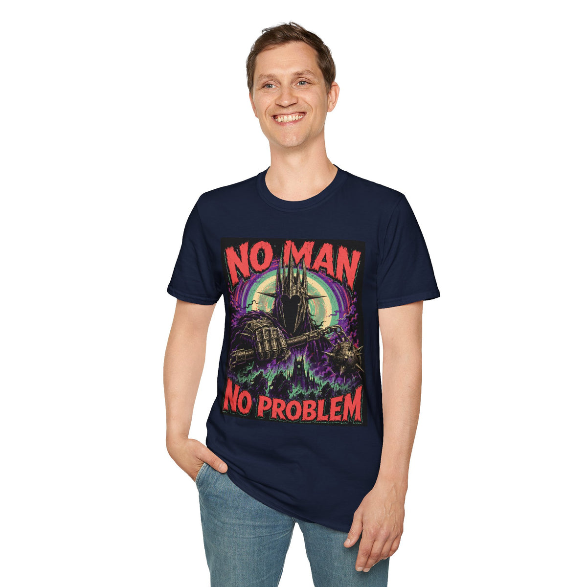No Man No Problem T-Shirt — Retro Gothic Castle Graphic Tee