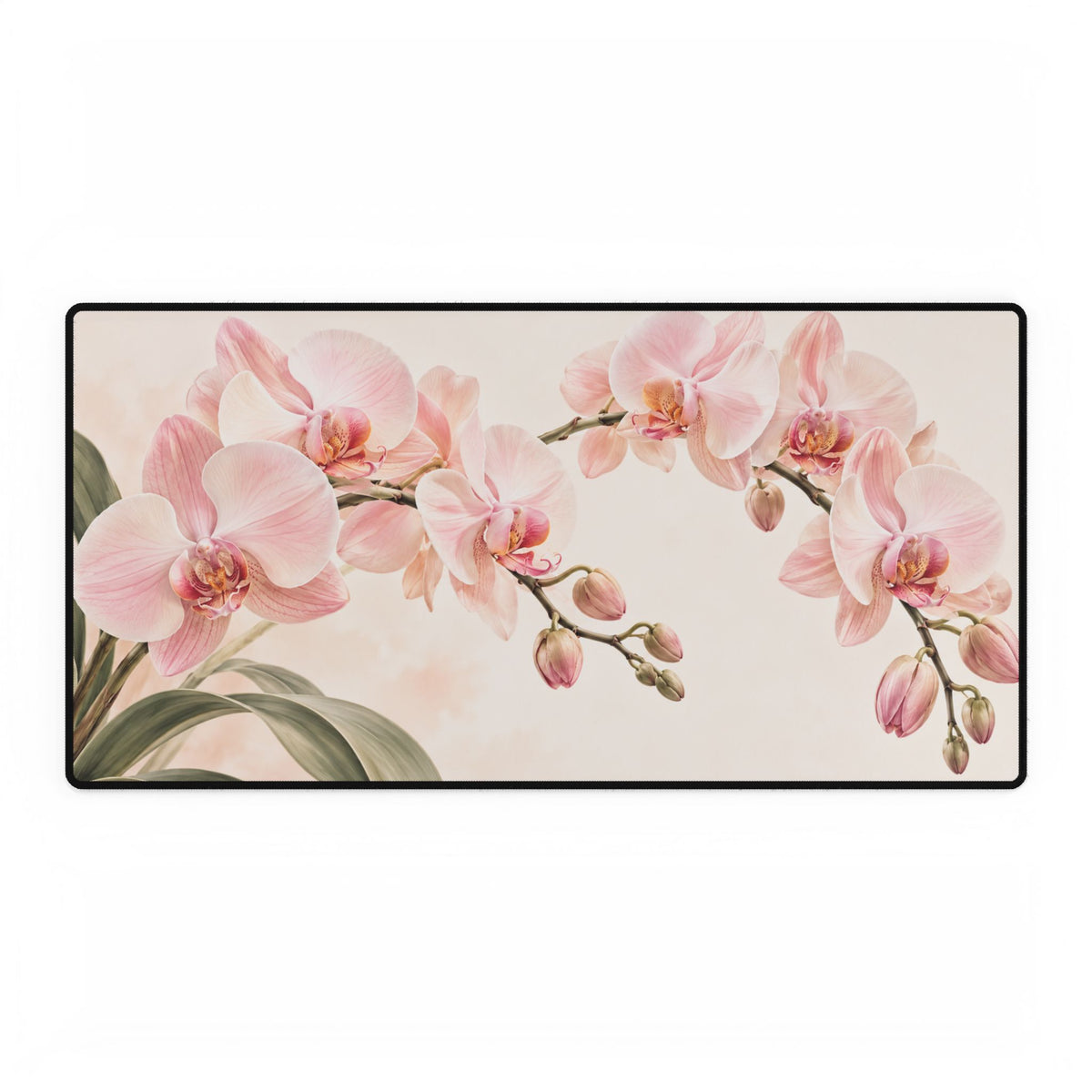 Pale Pink Orchid Flowers Minimal Botanical Art - Pastel Floral Design