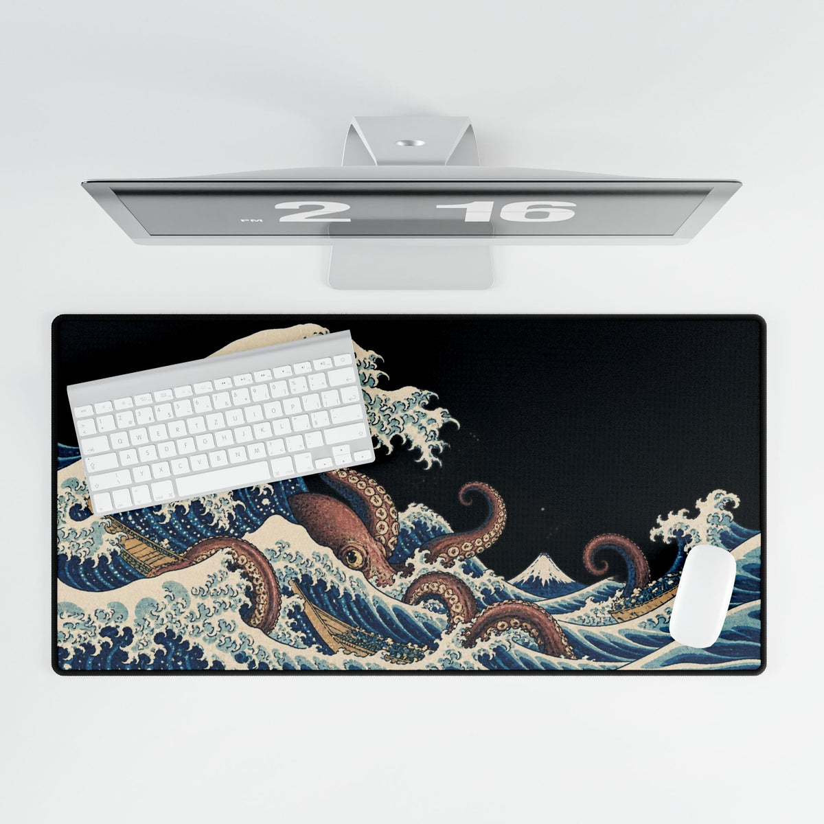 Mouse Mat | Great Wave Kraken | Japanese Sea Monster Art Desk Pad