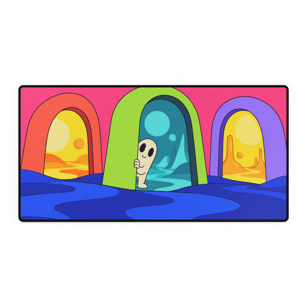 Colorful Alien Portal Desk Mat — Playful Gaming & Office Mousepad
