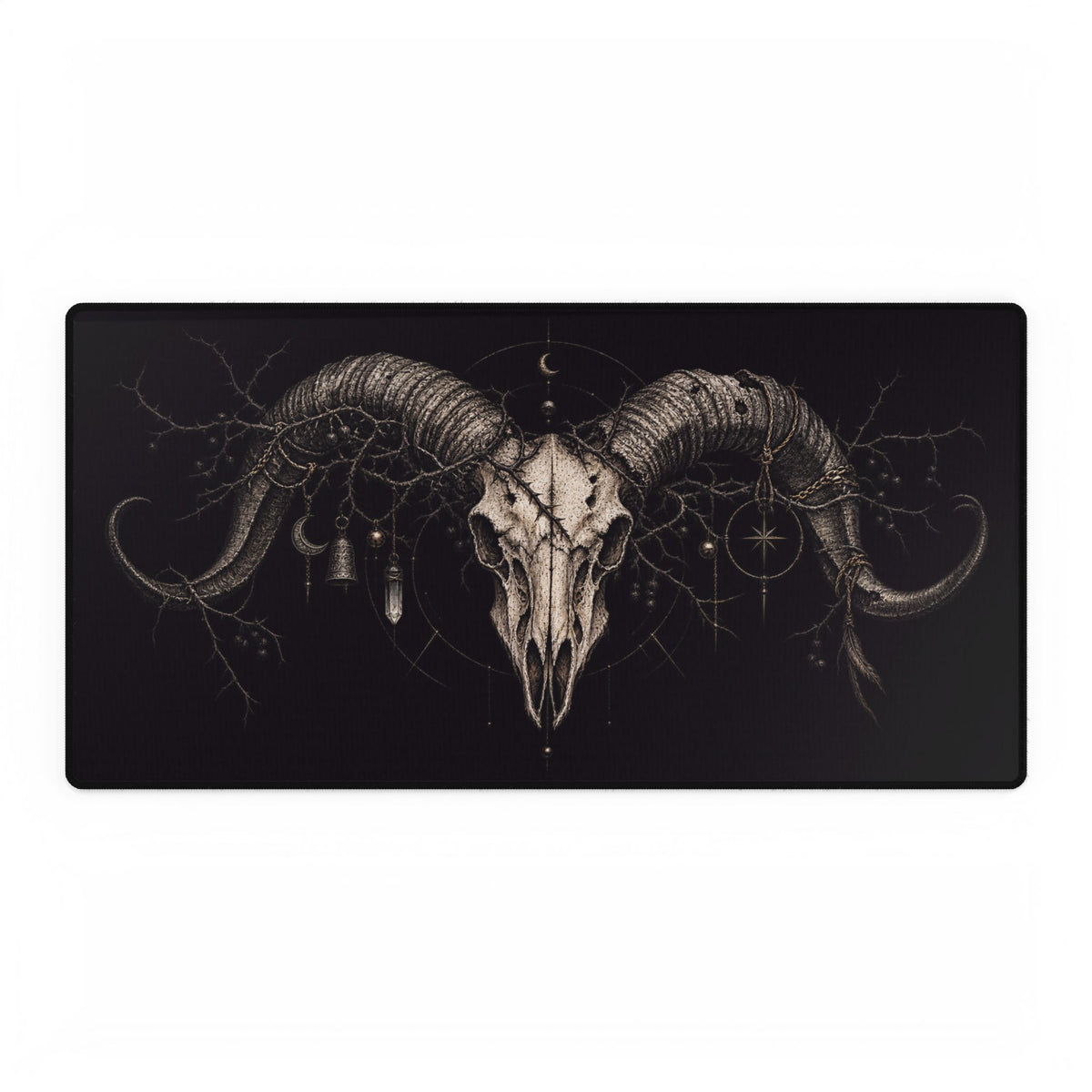Mouse Mat | Ram Skull | Gothic, Dark Occult Office Desk Mat