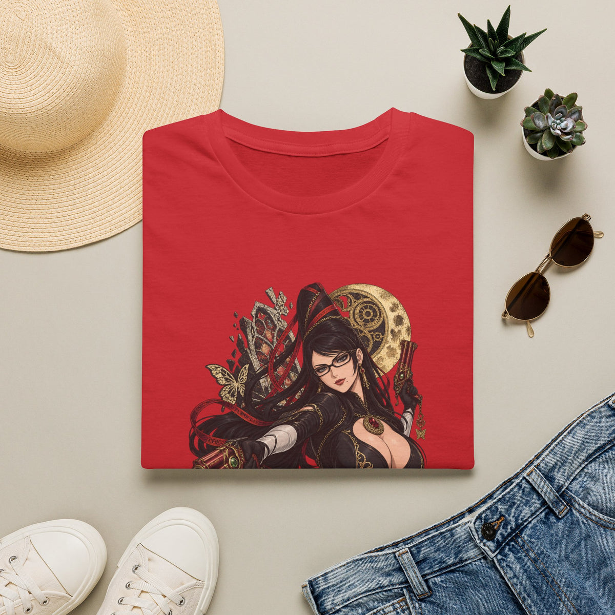 Bayonetta | Sexy Gothic Gaming Anime Pin Up Girl | Gothic Sorceress T-Shirt