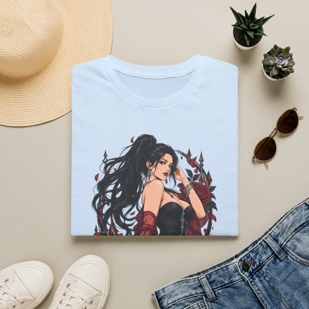 The Seducer | Sexy Black Haired Pony Tail Pin Up Girl Graphic Shirt