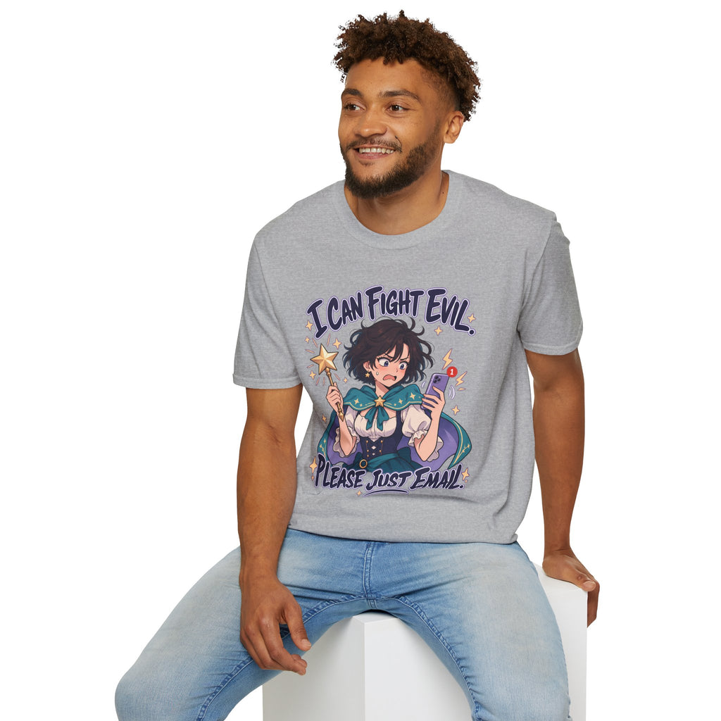Working Witch | I Can Fight Evil, Please Just Email | Cute Anime T Shirt