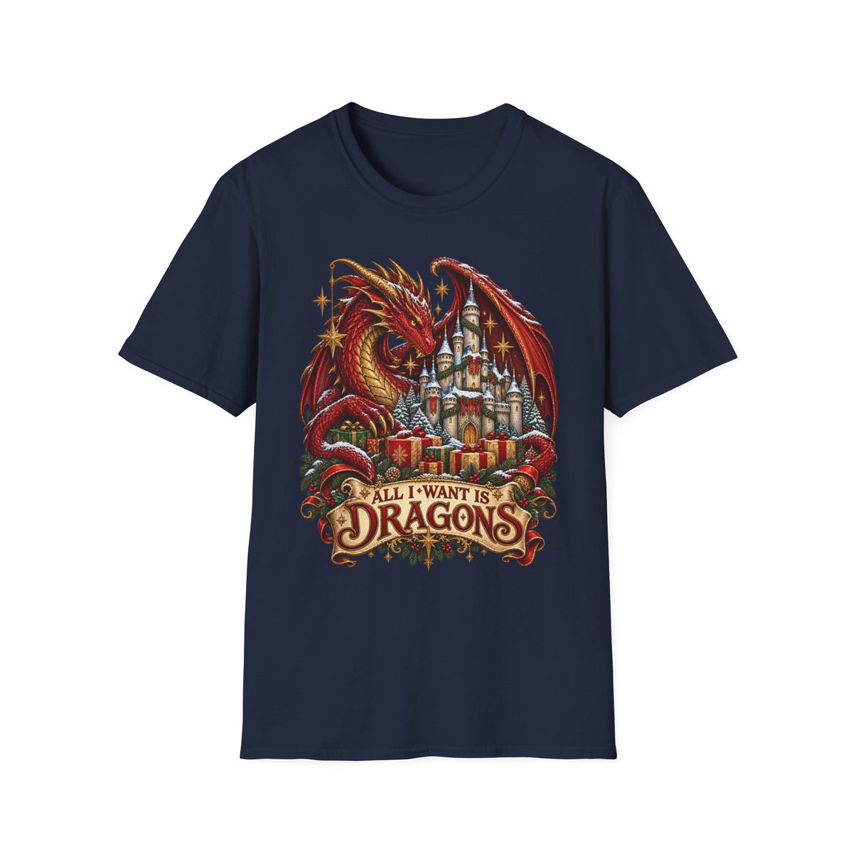 All I Want For Christmas | Dragon Castle T-Shirt