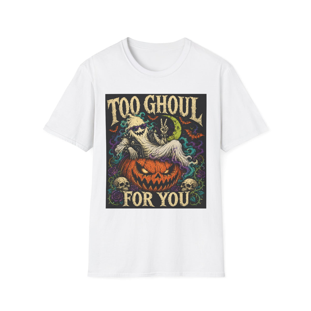 Too Ghoul For You T-Shirt — Retro Halloween Ghost Pumpkin Tee