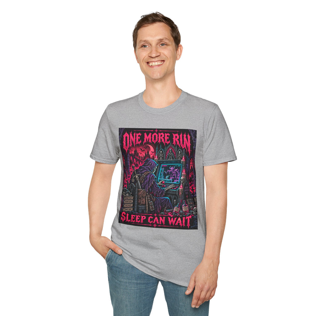One More Run T‑Shirt — 'Sleep Can Wait' Retro Horror Gaming Tee