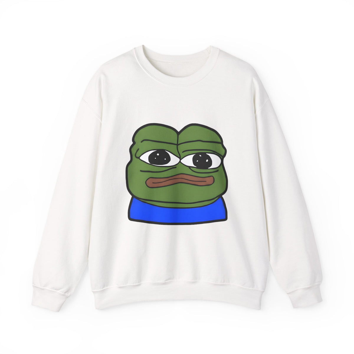 Pepe Frog Graphic Sweatshirt — Sad Frog Meme Crewneck