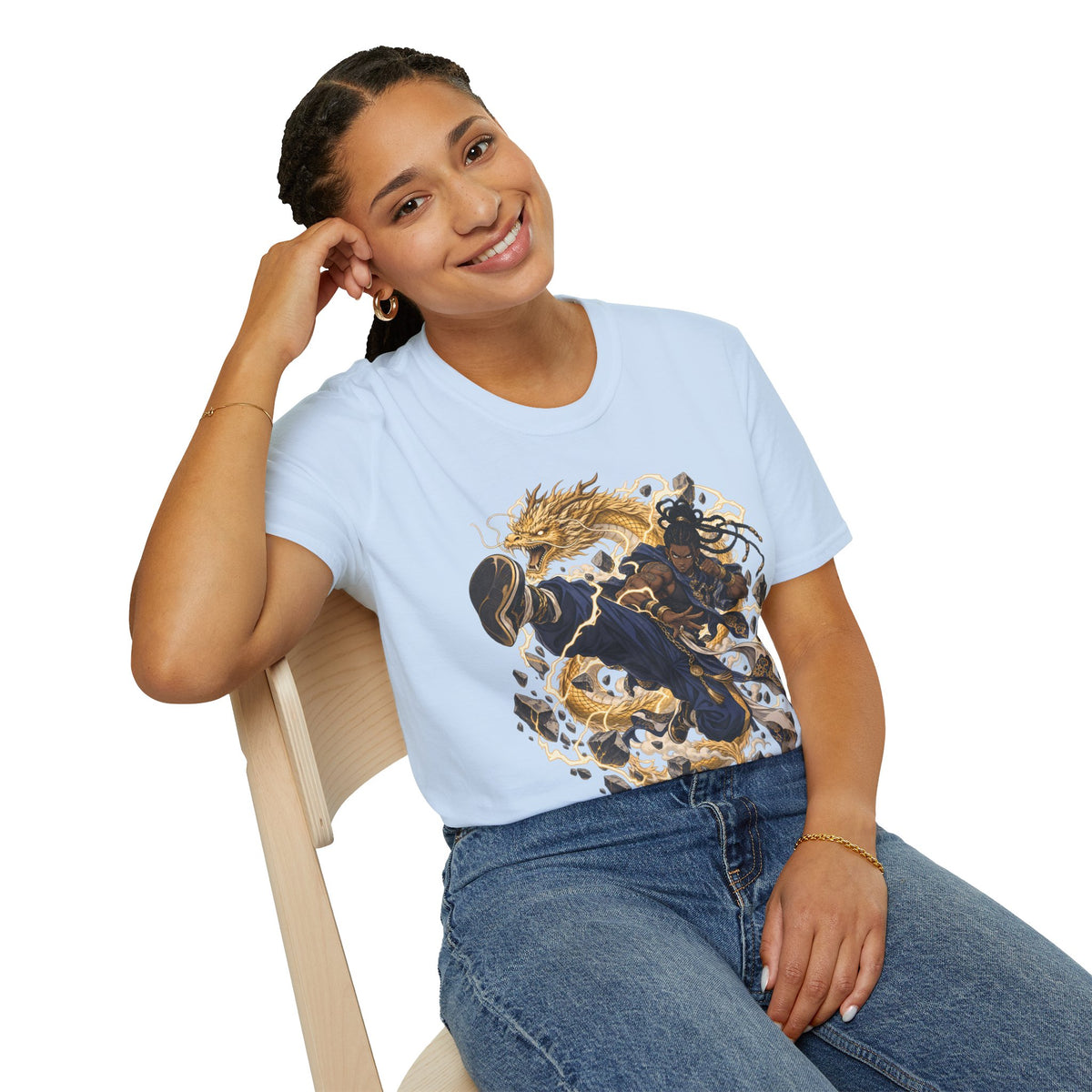 Golden Dragon | Ninja Dragon Kick | Martial Arts Warrior T Shirt