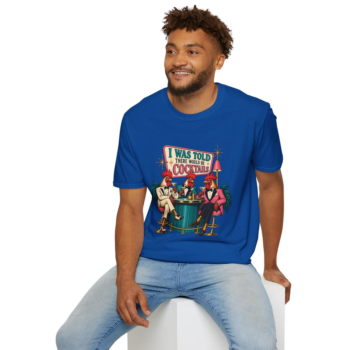 I Was Told There Would Be Cocktails T-Shirt | Retro Flamingo Bar Cocktail Tee