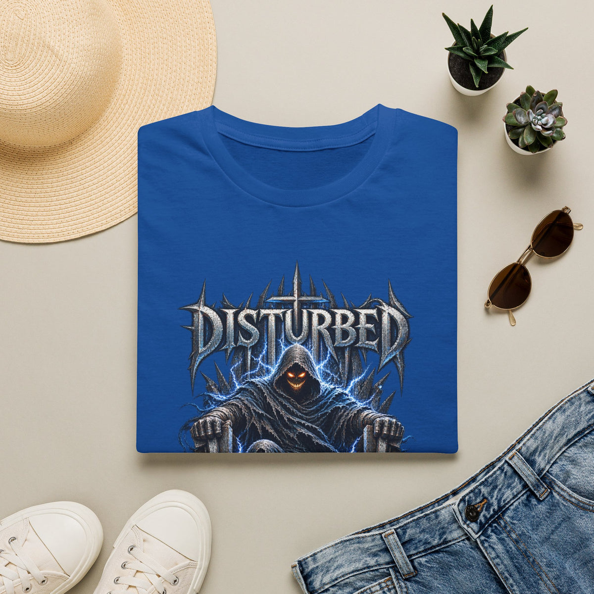Disturbed | Storm Throne | The Guy | Grim Reaper Band T-Shirt