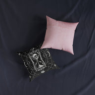 Skull Hourglass Gothic Celestial Cushion | Decorative Sofa Pillow