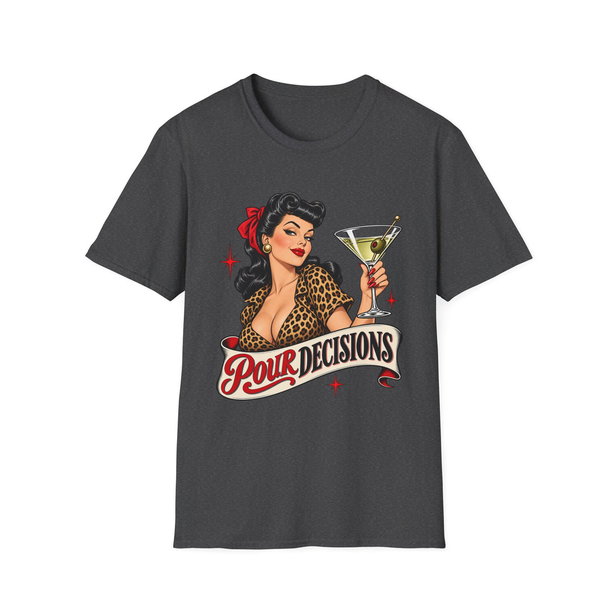 Pour Decisions | Vintage Pin-Up | Retro Cocktail Graphic Tee