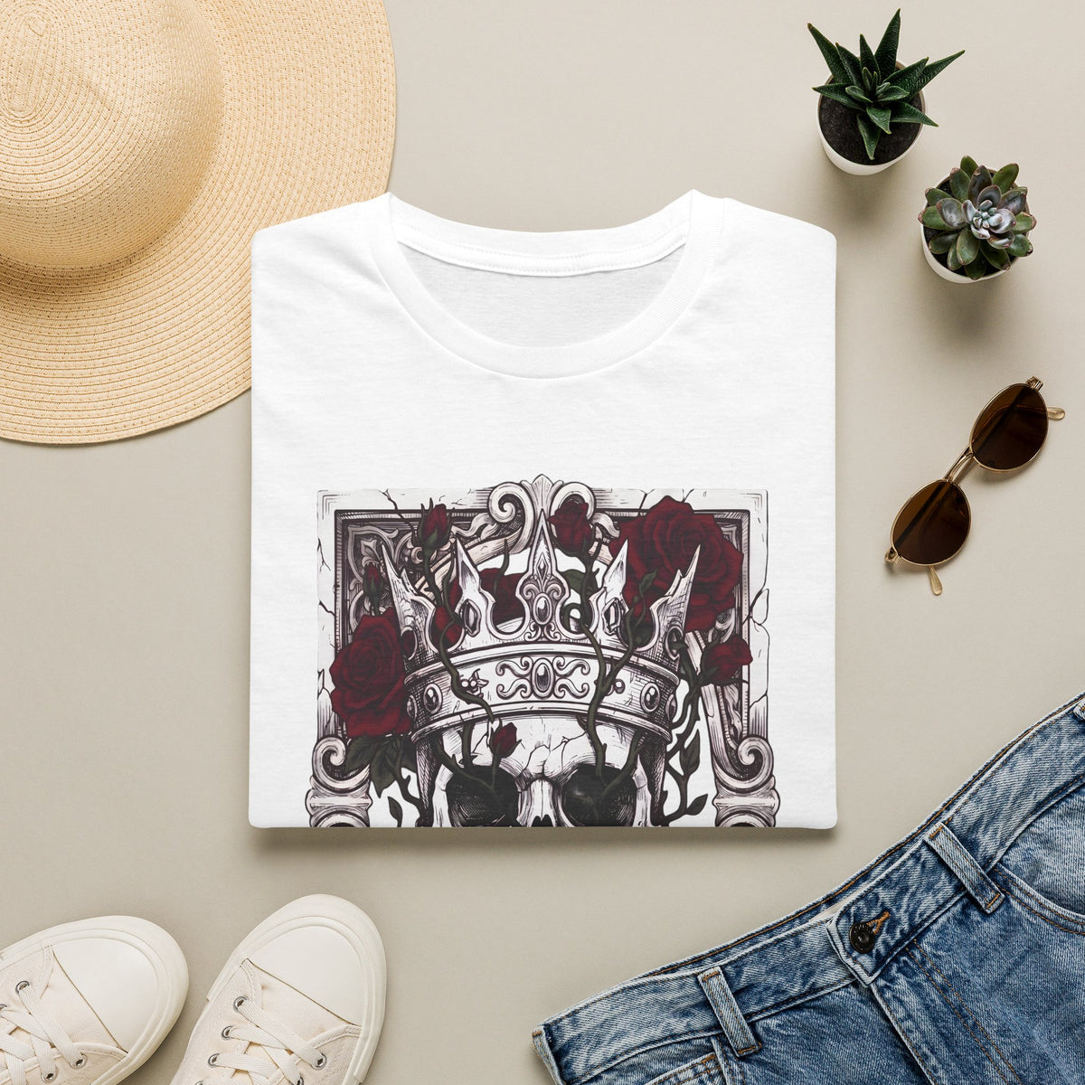 The Briar King - T-Shirt, Gothic / Dark Fantasy Skulls & Roses Design