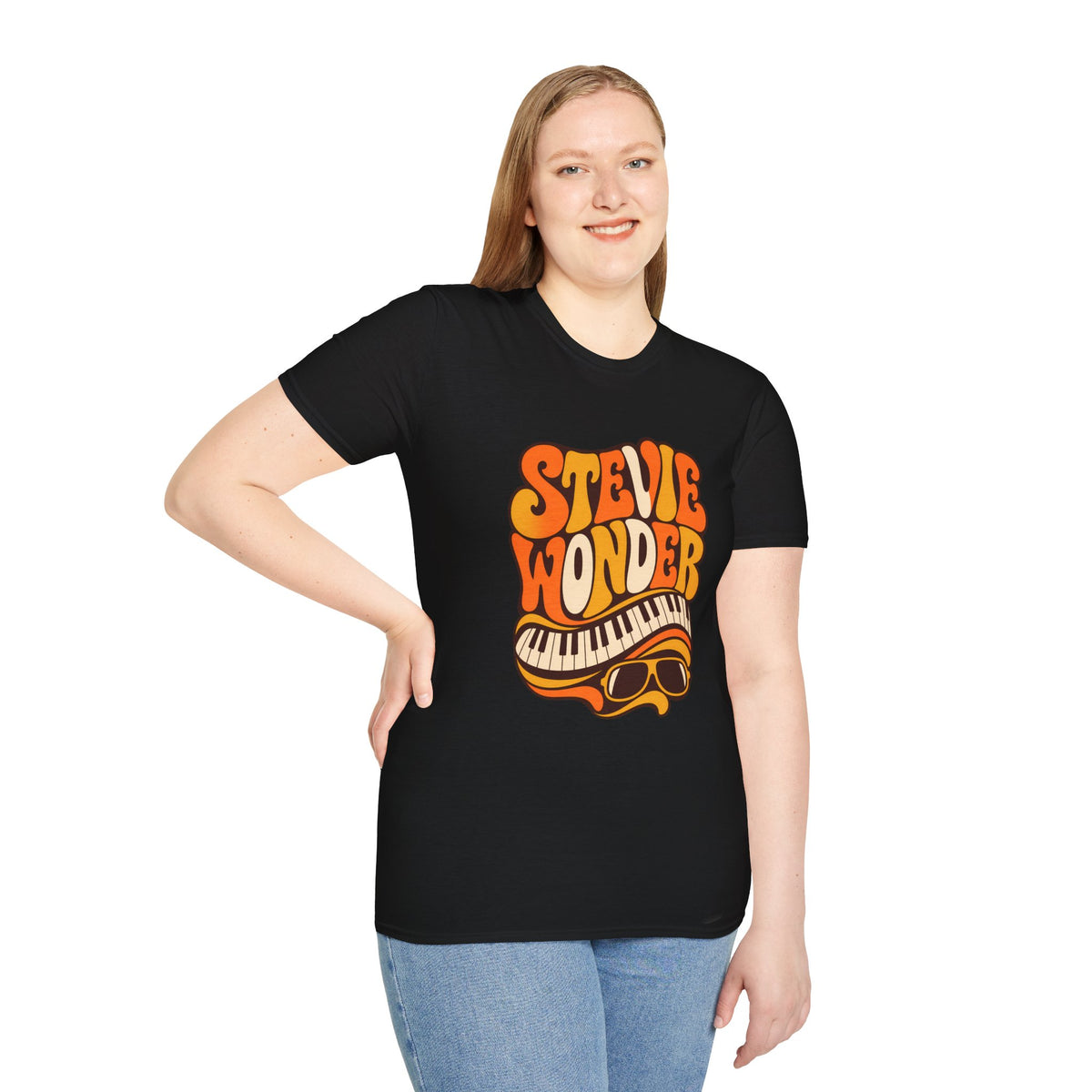 Stevie Wonder Piano Psychedelic Retro Band T-Shirt