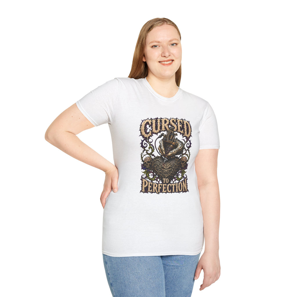 Cursed Perfection Tattoo T-Shirt - Dark Gothic Snake Graphic Tee