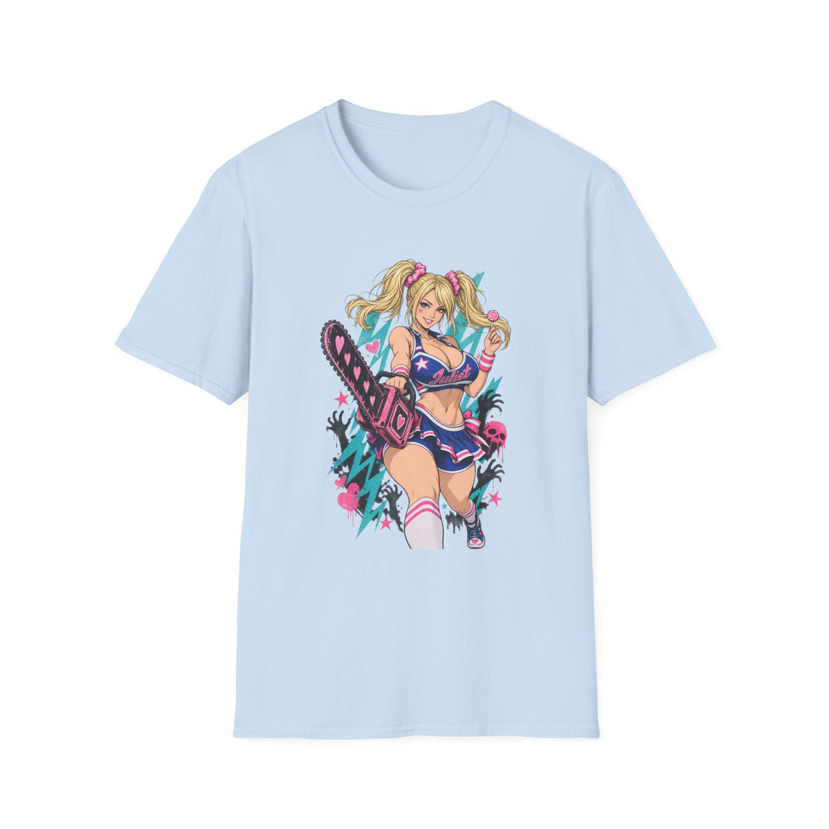 Juliet Starling | Lollipop Chainsaw | Anime Pin Up Girl with Chainsaw T-Shirt