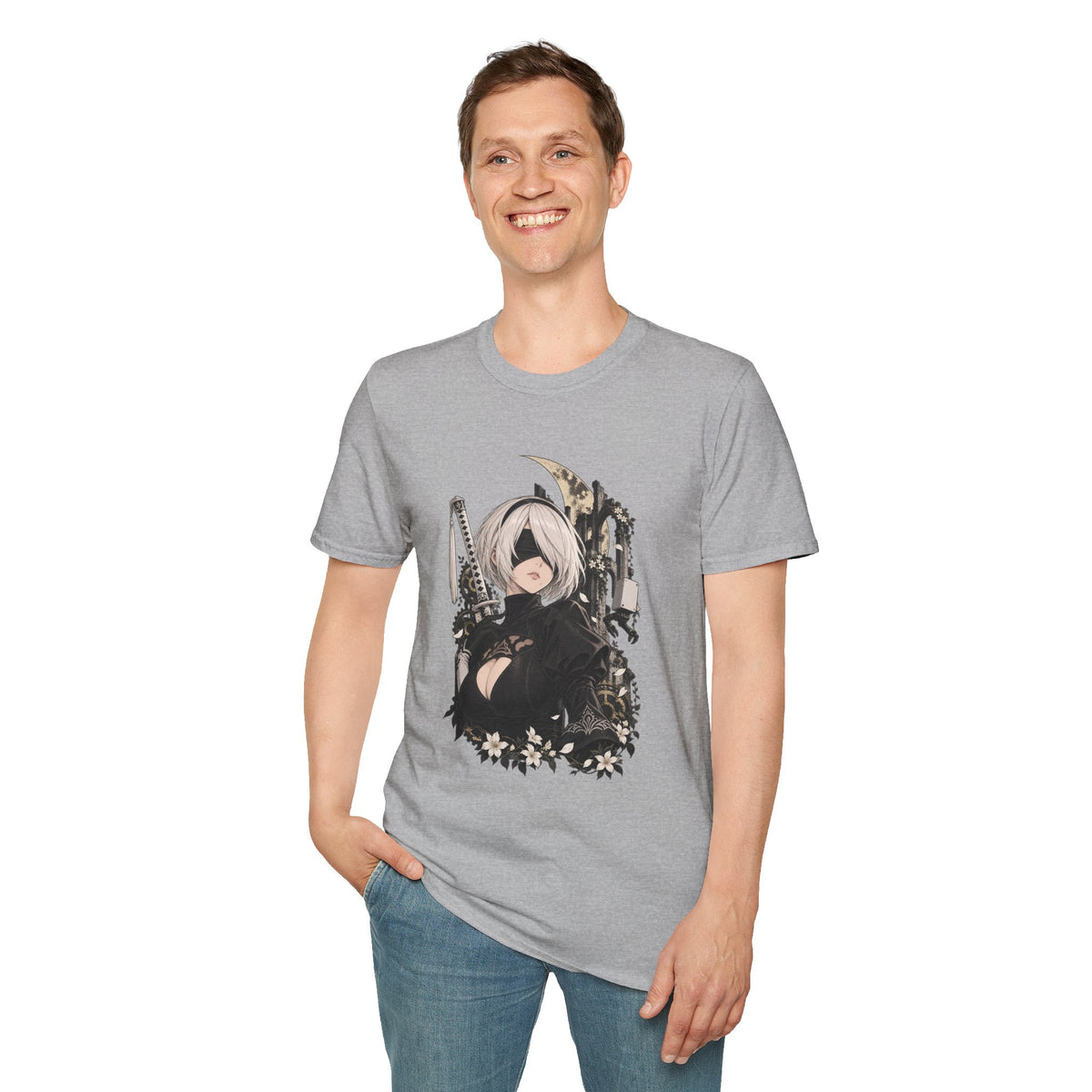 2B | Nier Automata | Anime Character Gothic T-Shirt
