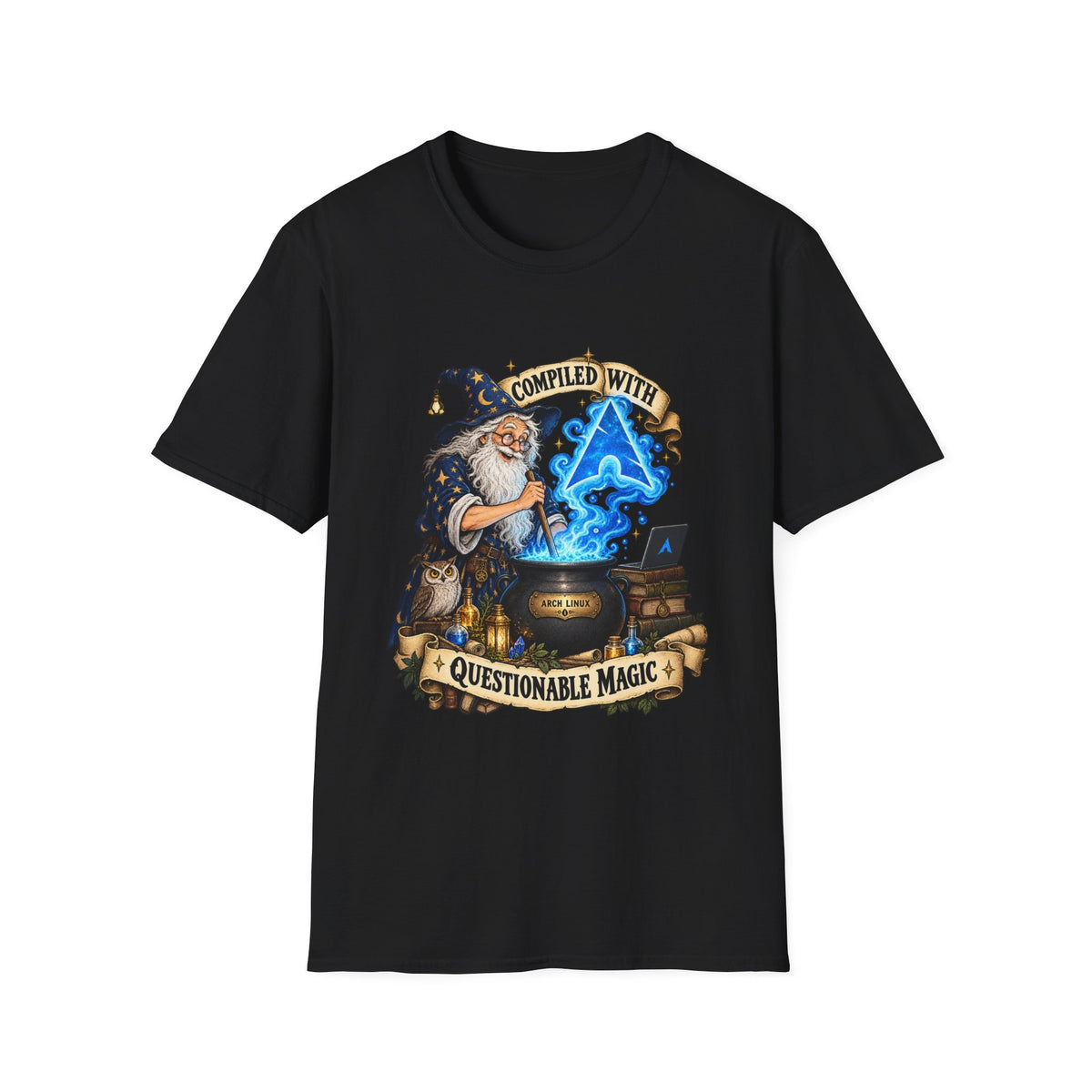 Linux | Arch | Compiled With Questionable Magic | Graphic Tee