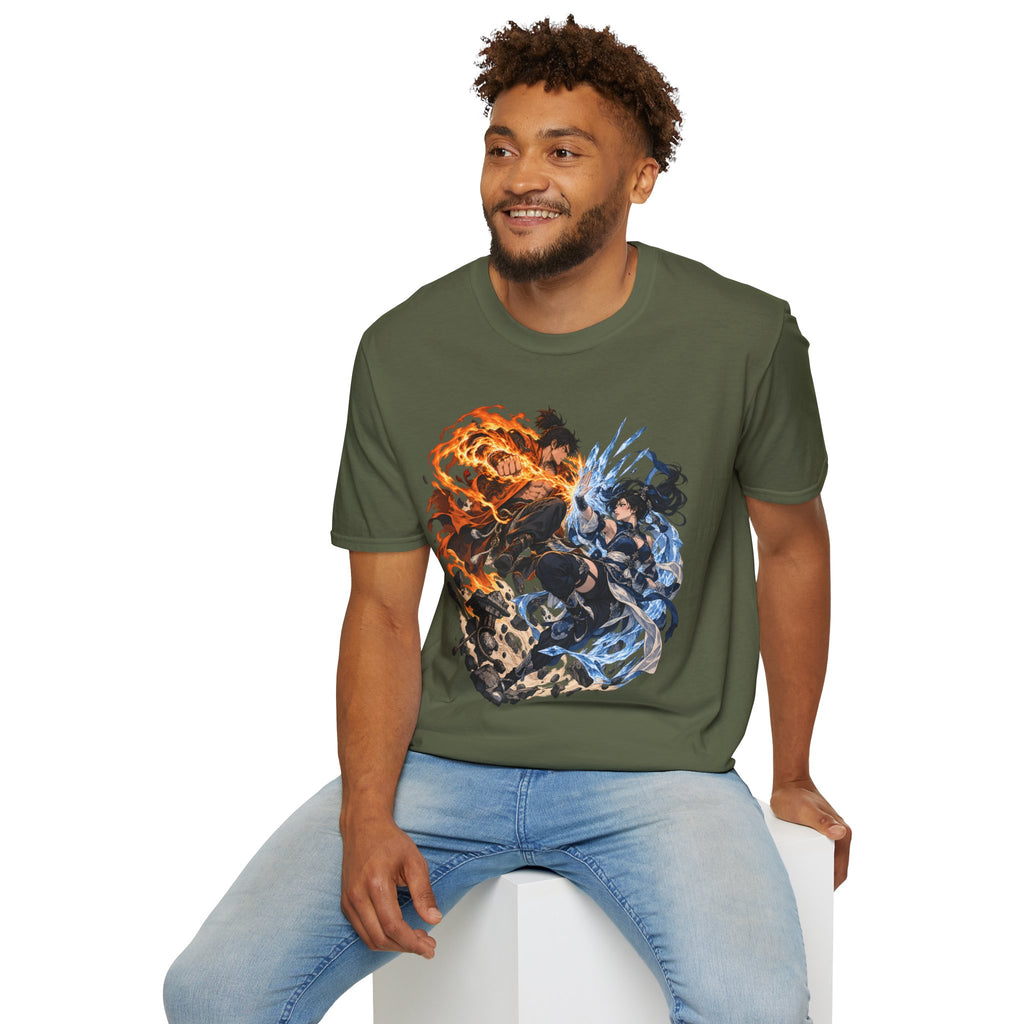 Elemental Battle | Fire vs Ice | Ninja Japanese Fantasy T-Shirt