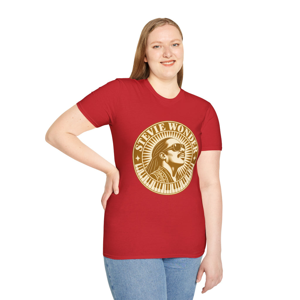 Stevie Wonder Graphic T-Shirt - Vintage Gold Portrait Tee