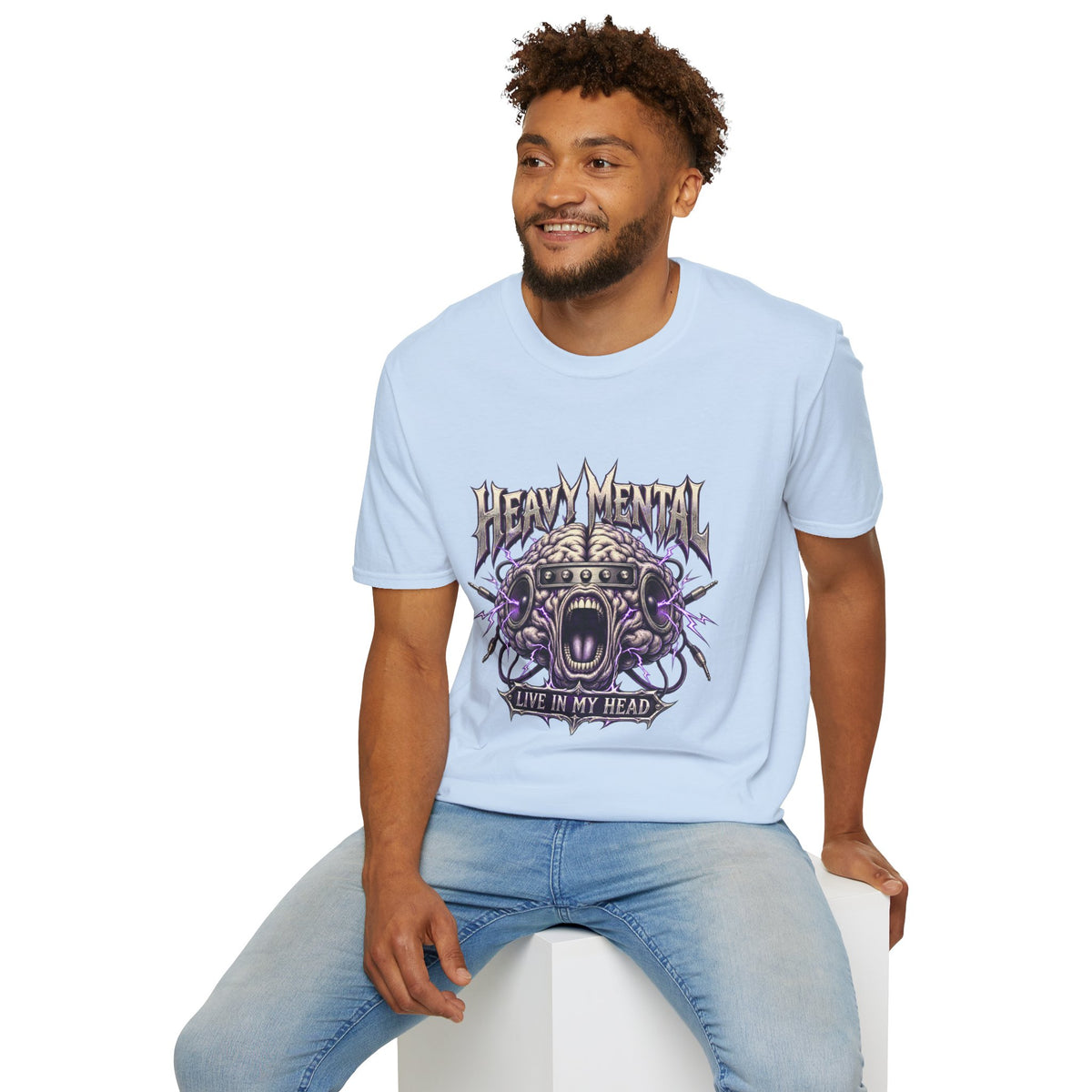Heavy Mental T-Shirt | Live In My Head' Metal Graphic Tee