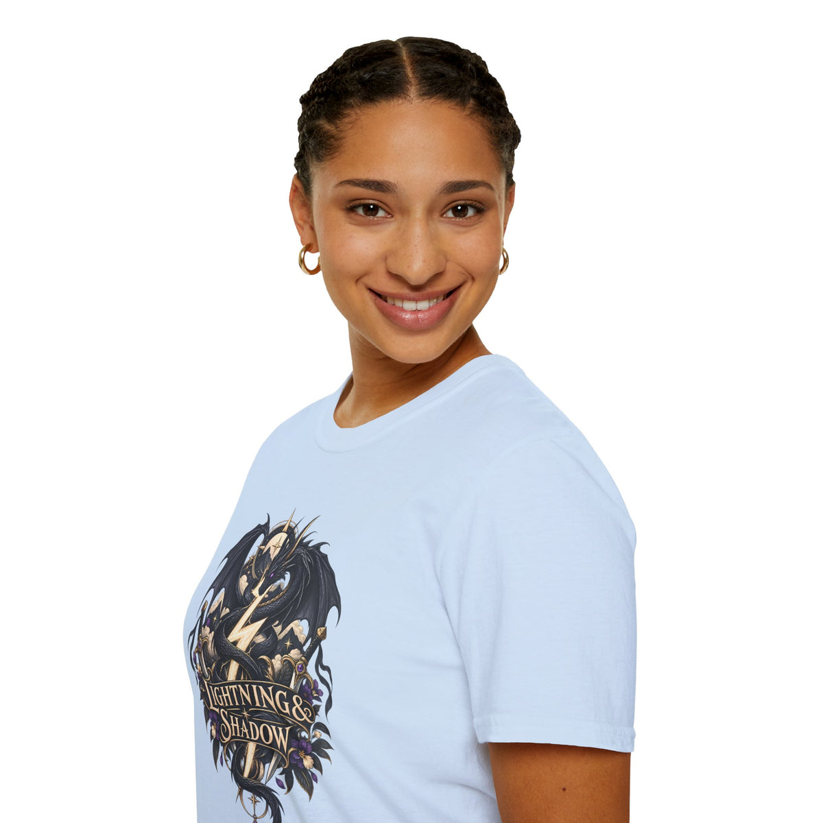 Lightning & Shadow | Onyx Storm Book Inspired Fantasy Dragon T-Shirt