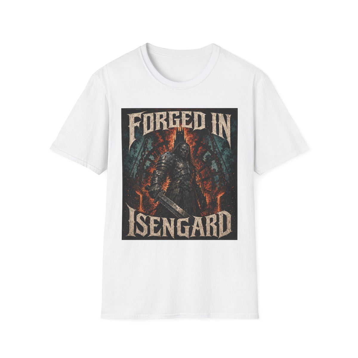 Forged in Isengard T-Shirt — Dark Fantasy Middle-earth Inspired Tee