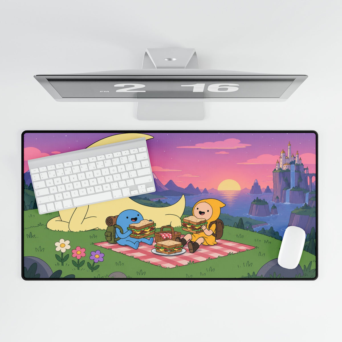 Mouse Mat | Fantasy Picnic | Cute Moon & Friends Gaming Desk Mat
